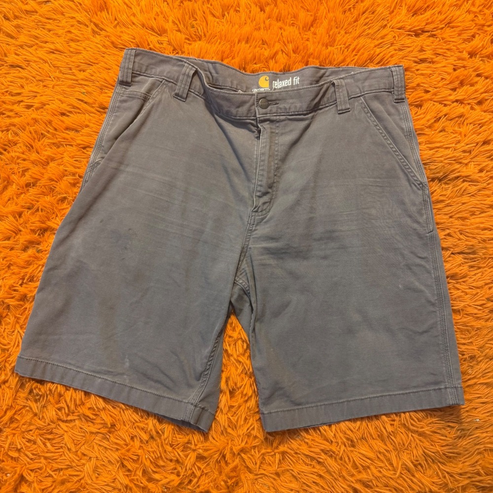 Carhartt Mens Relaxed Fit Canvas Work Shorts Gray Size 40 Utility Carpenter